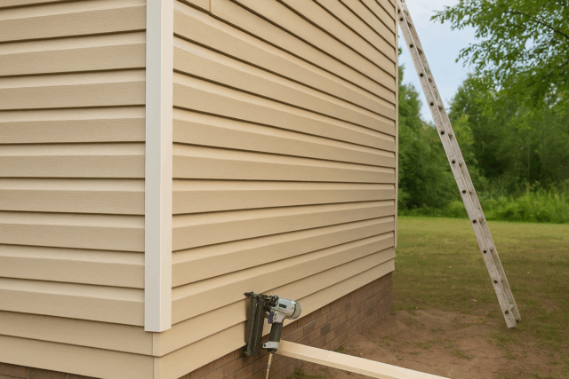 New siding being installed on a residential home in Naples, FL